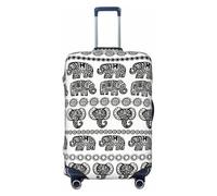 Uusnwaa Housse de valise lavable avec motif éléphant, protection de valise, anti-poussière et anti-rayures, Noir , S