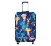 Uusnwaa Housse lavable avec imprimé méduses colorées, protection de valise, anti-poussière et anti-rayures, Noir , M