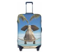 Uusnwaa Housse lavable pour valises de voyage avec imprimé éléphant et balançoire tropicale, protection tendance, anti-poussière et anti-rayures, Noir , L