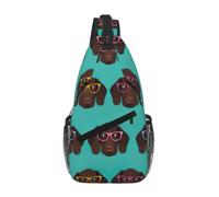 Uusnwaa Pointer allemand à poil court résistant à l'eau dans des lunettes imprimé Sling Crossbody Bag