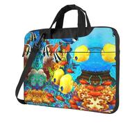 Uusnwaa Sac à bandoulière et poignée pour ordinateur portable Motif poissons tropicaux et océans tropicaux, Noir , 13 inch
