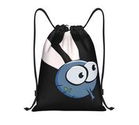 Uusnwaa Sac à dos avec cordon de serrage, ailes d'insectes, yeux, imprimé dessin animé, résistant à l'eau, pour gym, shopping, sport, yoga, Noir , M, Sac à dos de voyage