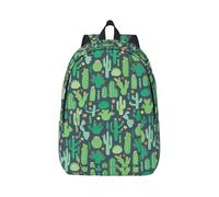 Uusnwaa Sac à dos en toile imprimé cactus mignon sans couture pour femmes et hommes, sac à dos léger classique pour ordinateur portable pour l'école, les voyages et un usage quotidien, Noir , M