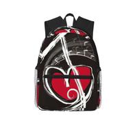 Uusnwaa Sac à dos pour ordinateur portable Motif symboles musicaux Amour | Sac à dos résistant à l'eau, bretelles rembourrées, plusieurs poches, convient pour ordinateur portable 15,6", unisexe
