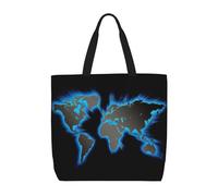 Uusnwaa Sac fourre-tout imprimé carte du monde pour femme, sac à bandoulière, sac d'épicerie réutilisable, fermeture éclair sur le dessus, essentiels quotidiens