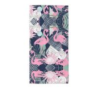 Uusnwaa Serviette de bain en microfibre avec imprimé flamant rose et feuilles, grande serviette douce, très absorbante, légère et durable, pour la plage, la piscine, la salle de bain, l'extérieur, la