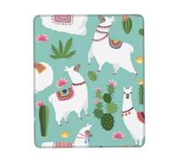 Uusnwaa Tapis de souris imprimé lama, alpaga, cactus, base en caoutchouc antidérapant, bords cousus, imperméable et lavable, pour jeu, bureau, maison, ordinateur portable