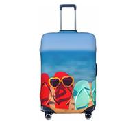 Uusnwaa Tongs lavables sur une plage de sable, protection tendance pour valises de voyage, anti-poussière et anti-rayures, Noir , XL