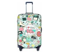 Uusnwaa Travel I Love The 90s Illustration Print Housse de bagage lavable avec fermeture éclair dissimulée Accessoires essentiels de voyage, blanc, M