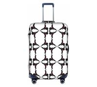 Uusnwaa Travel Karaté Boy Vector Ceinture changeante Impression Couleur Housse de bagage Housse de valise lavable avec fermeture éclair dissimulée, accessoires essentiels de voyage, blanc, L