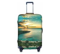 Uusnwaa Travel Sunrise Over Hanauma Bay Oahu Housse de bagage lavable avec fermeture éclair dissimulée, blanc, XL