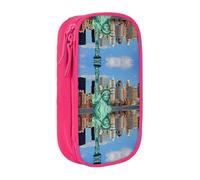 Uusnwaa Trousse à crayons avec imprimé Statue de la Liberté à New York, trousse de rangement en tissu Oxford, trousse à crayons multifonction avec compartiments, rose, Taille unique, Trousse de