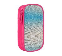 Uusnwaa Trousse à crayons en tissu Oxford avec impression d'eau de mer transparente, pochette de rangement multifonction avec compartiments, rose, Taille unique, Trousse de maquillage
