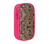 Uusnwaa Trousse à crayons en tissu Oxford avec imprimé liège, pochette de rangement multifonction avec compartiments, rose, Taille unique, Trousse de maquillage