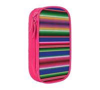 Uusnwaa Trousse à crayons mexicaine colorée imprimée rayures en tissu Oxford, trousse de rangement multifonction avec compartiments, rose, Taille unique, Trousse de maquillage