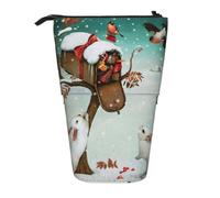Uusnwaa Trousse télescopique avec motif lapin de Noël - Pour l'école, le bureau, un usage quotidien