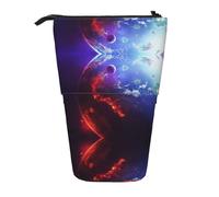 Uusnwaa Trousse télescopique avec support 3D - Motif planètes spatiales et étoiles - Pour l'école, le bureau, un usage quotidien