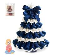 Uuxkgu diy crochet christmas tree kit handmade holiday decoration set,Beginner Crochet DIY Christmas Tree Kit,Craft Kit with Yarn, Hook,Beads & Instructions,Best Gift for Friends and Family-D