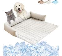 Uuxkgu Heatrelief Cooling Dog Bed,Self Cool Dog Sofa Mat with Ice Silk Fabric,Machine Washable,Reduce Stress Due to High Temperatures,Suitable for of Cats and Dogs-B||90 * 90cm