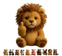 Uuxkgu Middle Finger Plush Animal Toy,Attitude Animal, Highland Cow,Funny Soft Finger Animals,Stress Relief Decor Gift,Unique Gifts for Home Office Decor-H
