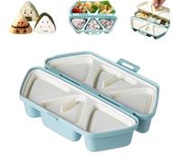 Uuxkgu Onigiri Bamboo Mould,sushi Maker Moule A Sushi Triangle,onigiri Moule À Sushis Triangulaire,onigiri Bamboo Mould，6 En 1 Onigiri Mould，Idéal Pour La Maison Et Les Fêtes Pique-nique-Blue