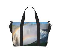 UUYHHGB Grand sac de sport, léger, pliable, imprimé, sac de week-end, sac de voyage, sac de nuit, pour gym, sport, yoga, femme, Niagara Falls, noir, taille unique, Noir , Taille unique