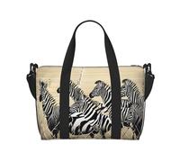 UUYHHGB Grand sac de sport, léger, pliable, imprimé, sac de week-end, sac de voyage, sac de voyage, sac de nuit, pour gym, sport, yoga, femme, hippodrome zèbre, noir, taille unique, Noir , Taille