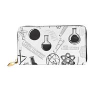 UUYHHGB Portefeuille de grande capacité en cuir synthétique imprimé chimie avec fermeture éclair, porte-cartes de crédit, téléphone, chèque, pochette colorée pour homme et femme, imprimé chimie,