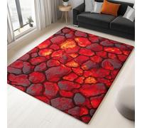 UUZEAI 3D Volcan Lave Magma Tapis de Sol Lavable Antidérapant Grand Tapis Salon Moderne Doux Poils Courts Paillasson Intérieur pour Chambre Couloir Salle De Jeux Décoration 180x300cm