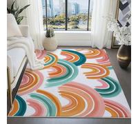 UUZEAI Arc-en-Ciel Tapis Chambre pour Enfants, Antidérapant Lavable, Coloré Graffiti Art Tapis de Salon Rectangulaire à Poils Courts Doux, Décoration Maison 90x160cm