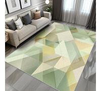 UUZEAI Grand Tapis Intérieur Simple Irrégulier Géométrique Design Europe du Nord Antidérapant Lavable à Poils Ras Tapis Moderne Décoration de la Maison pour Chambre Salon, Vert Clair(120x210cm)