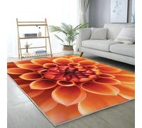UUZEAI Grand Tapis Salon Orange Dahlia Poils Courts Tapis de Chambre Tapis Doux Antidérapant Lavable en Machine pour Salle à Manger Cuisine Entrée Décor 160x240cm