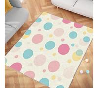 UUZEAI Tapis à Pois 90x160 cm pour Chambre d'enfant, Motif Bulles Arc-en-Ciel, Doux, Fin, Lavable et antidérapant