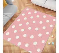 UUZEAI Tapis à Pois Roses 120x190 cm, Style Preppy, Lavable, Doux, Ultra Fin, antidérapant, pour Chambre de Fille ou bébé