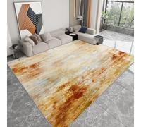 UUZEAI Tapis Abstrait 120 x 190 cm pour Salon Moderne, Neutre, Lavable, Doux, antidérapant, Grand Format, pour Chambre, Salle à Manger ou Maison de Campagne, Marron et Beige