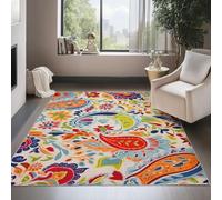 UUZEAI Tapis Boho Style Ethnique Floral Coloré Lavable Doux Antidérapants Tapis Décoratifs Intérieurs pour Le Salon, la Salle à Manger, Les Chambre à Coucher 50x140cm