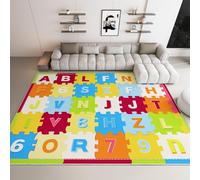 UUZEAI Tapis Chiffres et Alphabet 80x250 cm, Lavable, coloré, Motif Puzzle, idéal pour la Salle de Classe, la Chambre d'enfant ou la crèche Doux, Fin et antidérapant