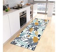 UUZEAI Tapis de Cuisine à imprimé Floral antidérapant et Lavable - Tapis de Sol d'intérieur Doux et esthétique pour couloirs, Salle de Bain, Chevet - 60 x 120 cm