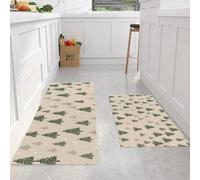UUZEAI Tapis de Cuisine Antidérapant, Tapis Motif Pins Lavable Tapis de Sol Rectangulaire pour Décoration Buanderie Salle de Bain Chambre Pile Courte et Doux Paillasson Intérieur 80x160cm