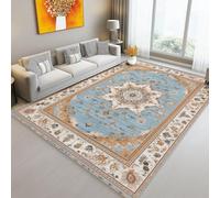 UUZEAI Tapis de Salon Antidérapant Vintage Oriental, Motif Persan Tapis Chambre Boho Lavable Poil Court Doux pour Salle a Manger, Buanderie, Couloir 50x140cm
