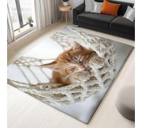 UUZEAI Tapis décoratif pour Salon, Chambre à Coucher, Motif Chat Mignon, antidérapant, Lavable, pour Salle de Bain (200 x 300 cm)