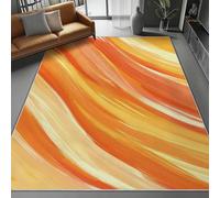 UUZEAI Tapis Design Art Abstrait Tapis de Décoration Dégradé Lignes Jaune Orange, Moderne Tapis Salon Antidérapant, Tapis Doux Poil Court Lavable pour Chambre d'enfant Bureau 50x140cm