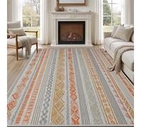 UUZEAI Tapis Marocain Bohème 60x110cm pour Chambre, Lavable, Motif géométrique, Doux, Fin et antidérapant, idéal pour Salon et Salle à Manger