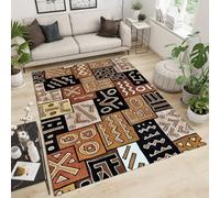 UUZEAI Tapis Salon à Poil Court Tapis Style Ethnique Rétro Africain, Tapis Art Géométrique Abstrait Déco Tapis Chambre Doux Antidérapant Lavable Tapis pour Salle à Manger, Ferme, Cuisine 180x240cm