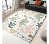 UUZEAI Tapis Salon Lavable, Dessin Animé Forêt Animaux Plante Fleur Dinosaure, Doux Poils Ras, Chambre Décor Tapis Antidérapant pour Enfants Garçons Filles 120x170cm