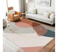 UUZEAI Tapis Salon Moderne Géométrique, Minimaliste Design Visage Humain d'art Abstrait Tapis de Décoration Doux et Antidérapant Lavable pour Chambre, Couloirs, Bureau 50x80cm