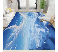 UUZEAI Tapis Salon Moderne Impression 3D Motif Ciel Nuages Paysage Grand Lavable Tapis de Sol Antidérapant pour Cuisine Couloir Chambre Décor de Maison 150x210cm