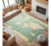UUZEAI Tapis Vintage Motif Carte du Monde, Lavable et antidérapant, pour Salon et Chambre à Coucher (160 x 230 cm)