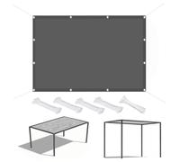 UUZEAI Voile d'ombrage Rectangulaire 1.6 x 4 m Imperméable Toile Ombrage PES 95% UV Protection avec Oeillets et Cordons pour Patio Balcon Jardin Terrasse Extérieur, Anthracite