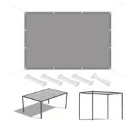 UUZEAI Voile d'ombrage Rectangulaire 3.1 x 4 m Imperméable Toile Ombrage PES 95% UV Protection avec Oeillets et Cordons pour Patio Balcon Jardin Terrasse Extérieur, Gris Clair